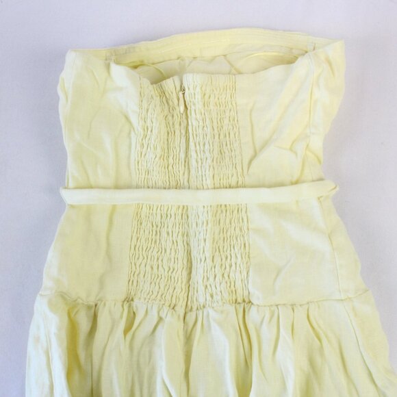 Abercrombie & Fitch Linen Drop-Waist Belted Midi Dress in Yellow Size Small -NWT - Picture 6 of 11